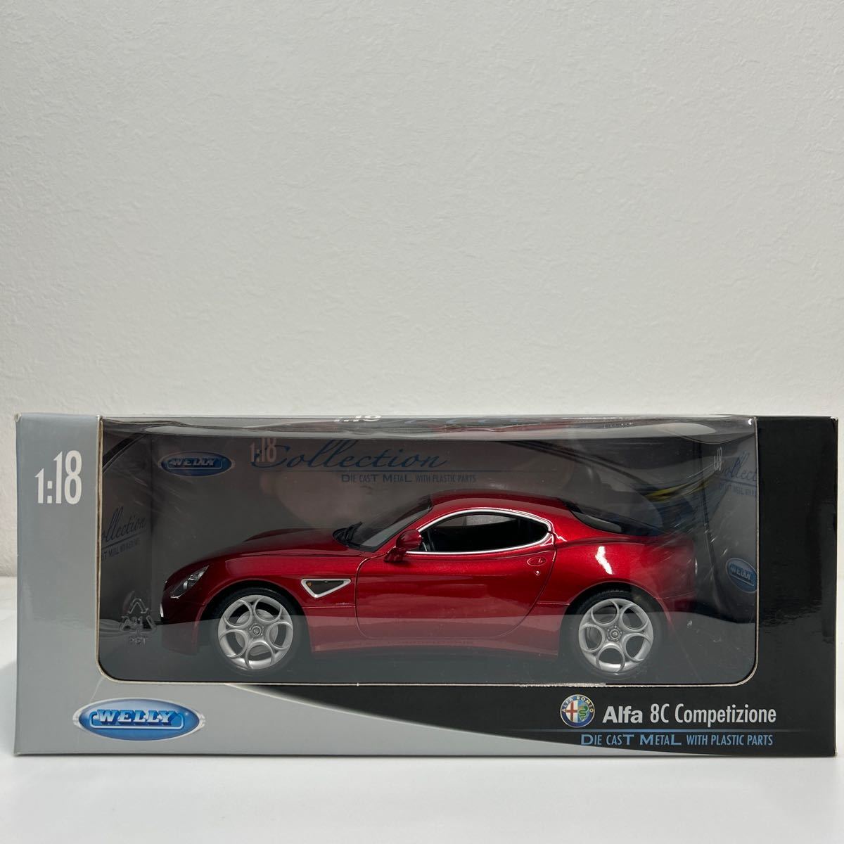 WELLY 1/18 Alfa 8C Competizione ウェリー アルファロメオ コンペティツィオーネ レッドメタリック ミニカー モデルカー ROMEO_画像1