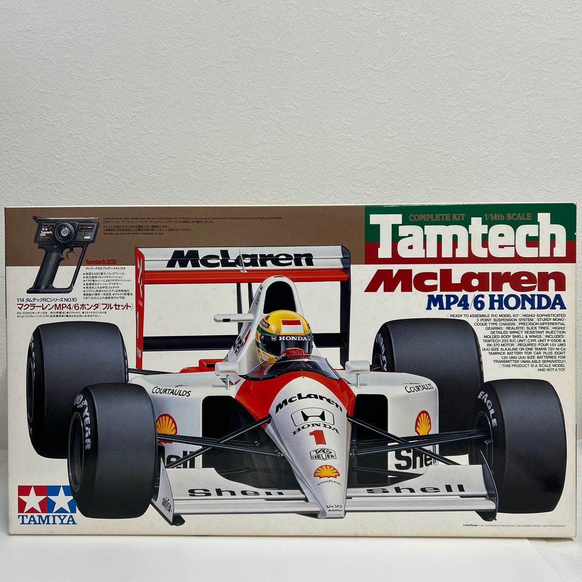 未組立 TAMIYA Tamtech 1/14 McLaren MP4/6 HONDA タミヤ タムテックRCシリーズ マクラーレン ホンダ F1 GP ラジコン ミニカー A.セナ_画像1