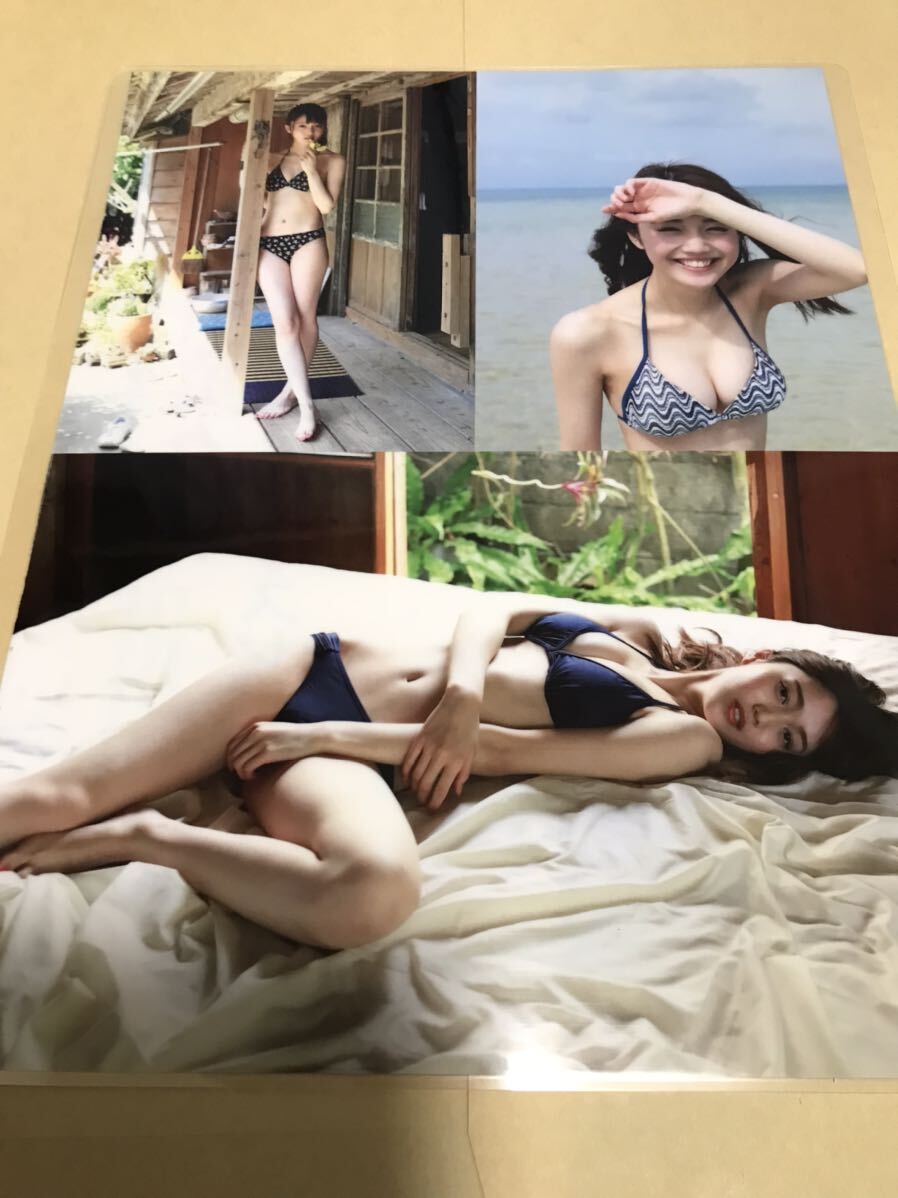 ★厚手ラミネート加工 150μ 切り抜き★松川菜々花 5ページ 水着 A4加工_画像3