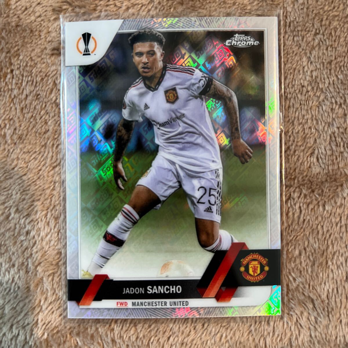 Jadon Sancho レア　- Topps Chrome Uefa club competitions UCC 2022/2023 - Topps refractor 352シリ MUN Manchester United_画像1