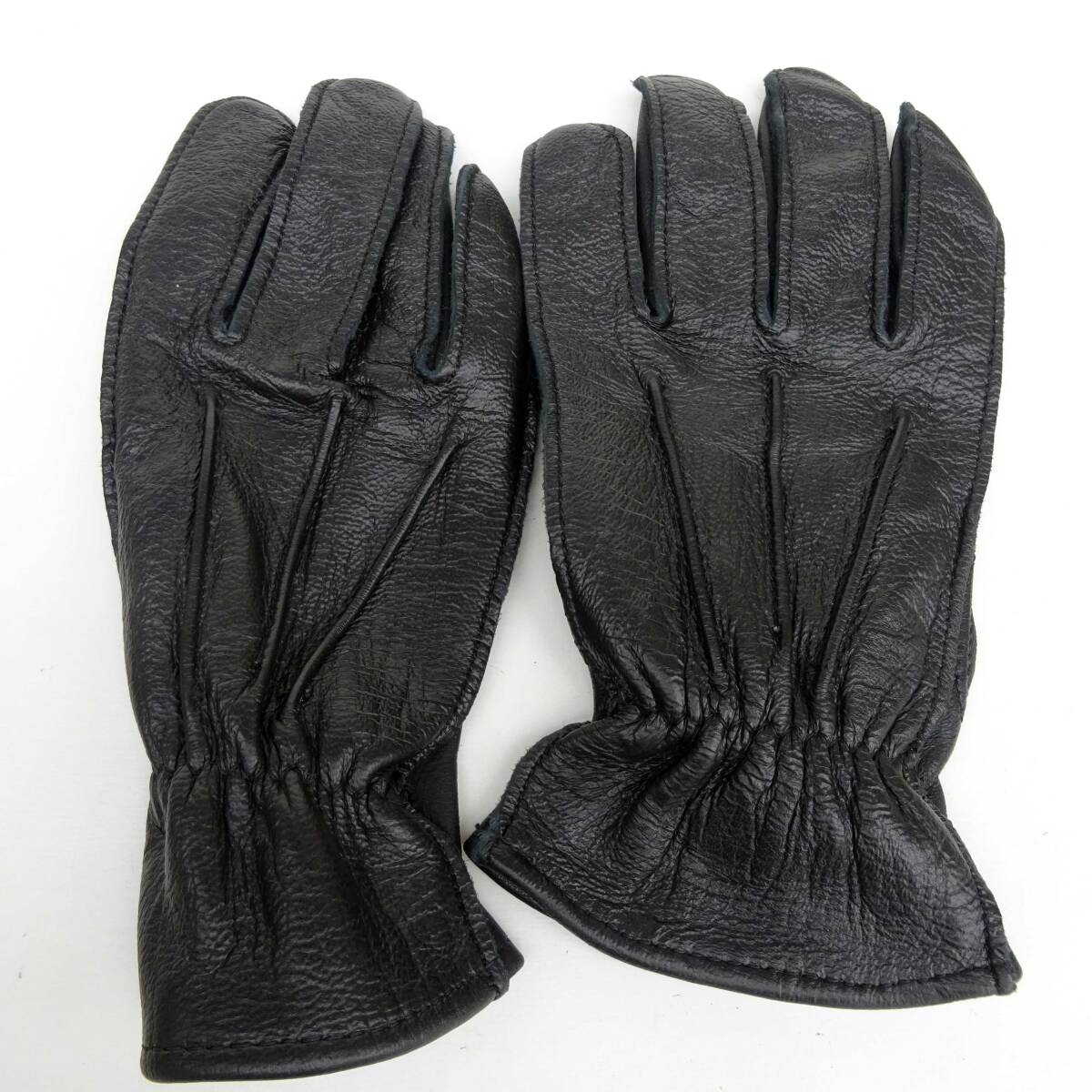 超美品  Langlitz Leathers/ラングリッツレザーズ】レザーグローブ LEATHER GLOVE ゴートスキン平部/ディアスキン黒MサイズUSAの画像1