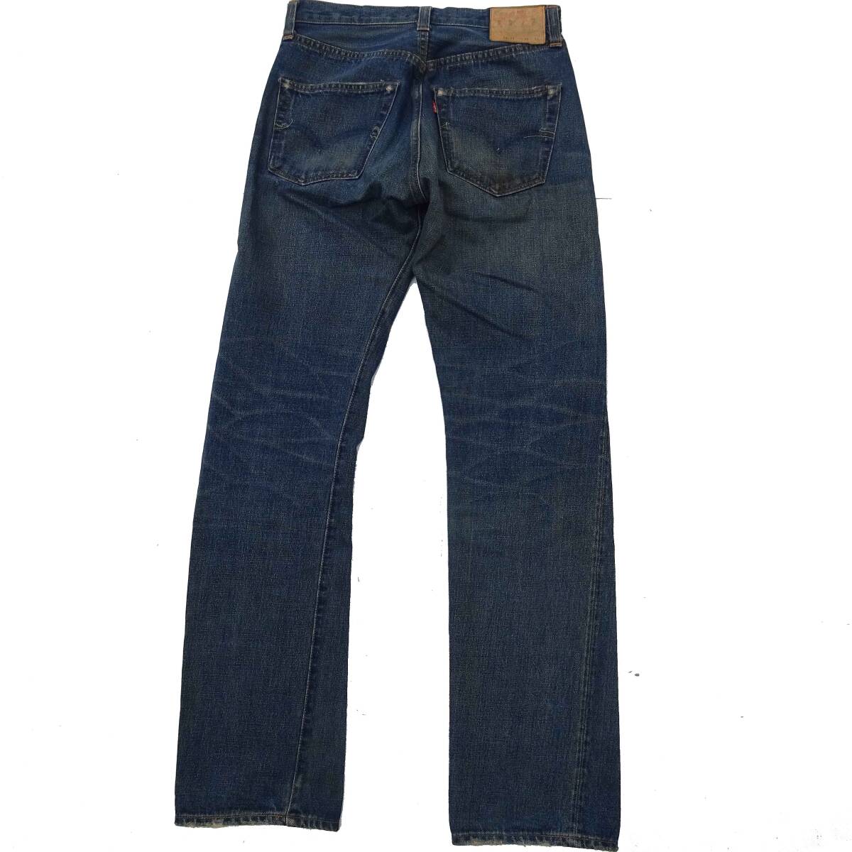 良好99年　LEVIS リーバイス 47501 0117 Lot501XX 米国製 501XX 復刻 ボタンフライ 革パッチ デニム32 片面ビッグＥバレンシア　加工デニム_画像6