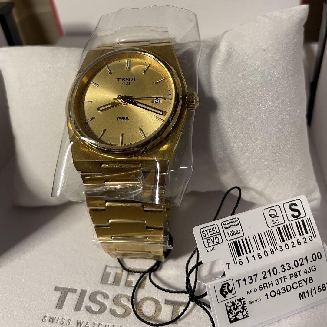 ほぼ新品 TISSOT ティソ 腕時計 PRX 40mm ピーアールエックス T137.410.33.021.00 PRX クォーツ ウォッチ ゴールドの画像3