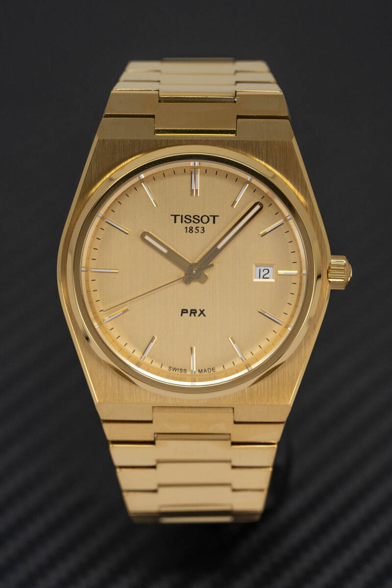 ほぼ新品 TISSOT ティソ 腕時計 PRX 40mm ピーアールエックス T137.410.33.021.00 PRX クォーツ ウォッチ ゴールド_画像4
