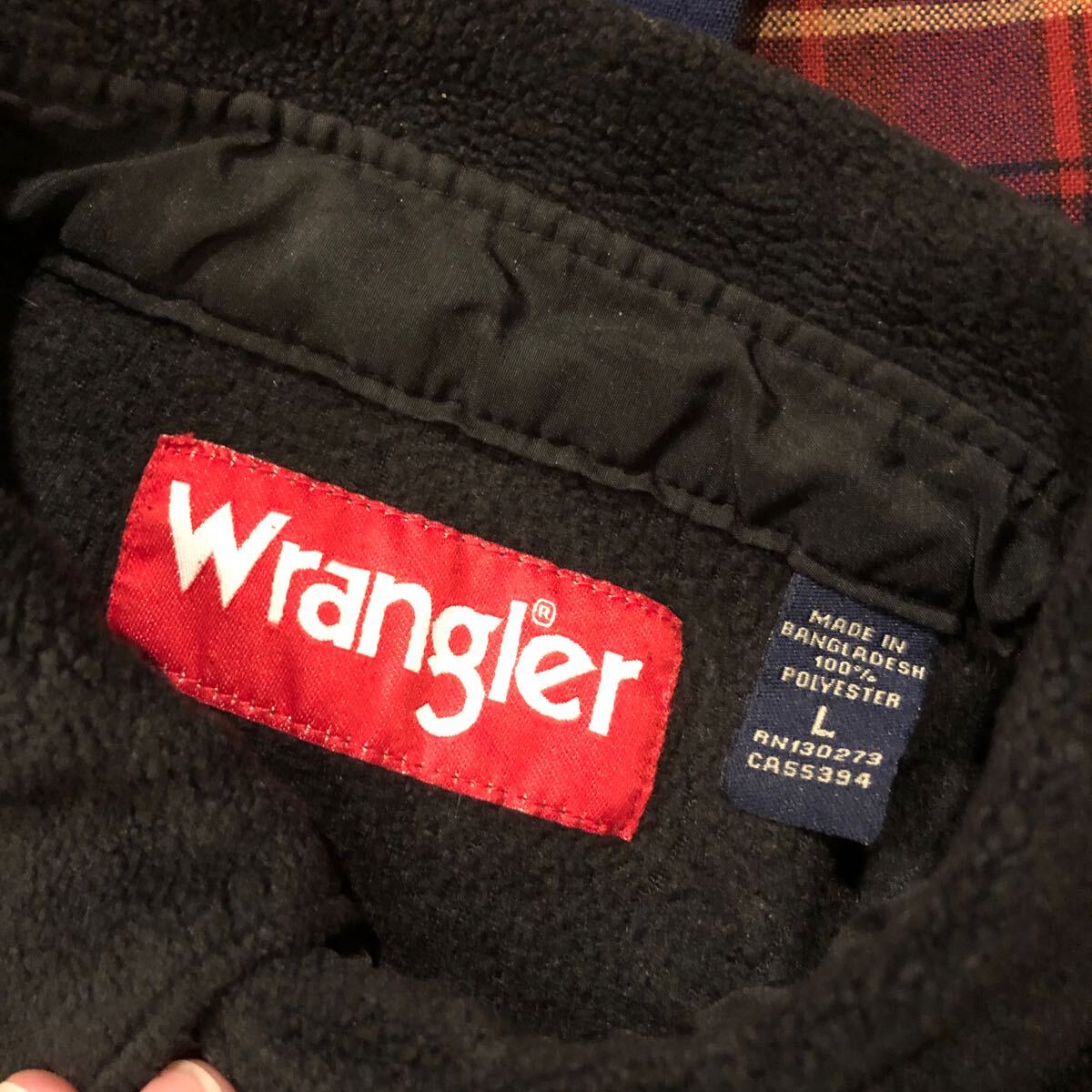 古着大量出品 Wrangler フリースシャツ 長袖シャツ 黒 古着 90s ヴィンテージ_画像3