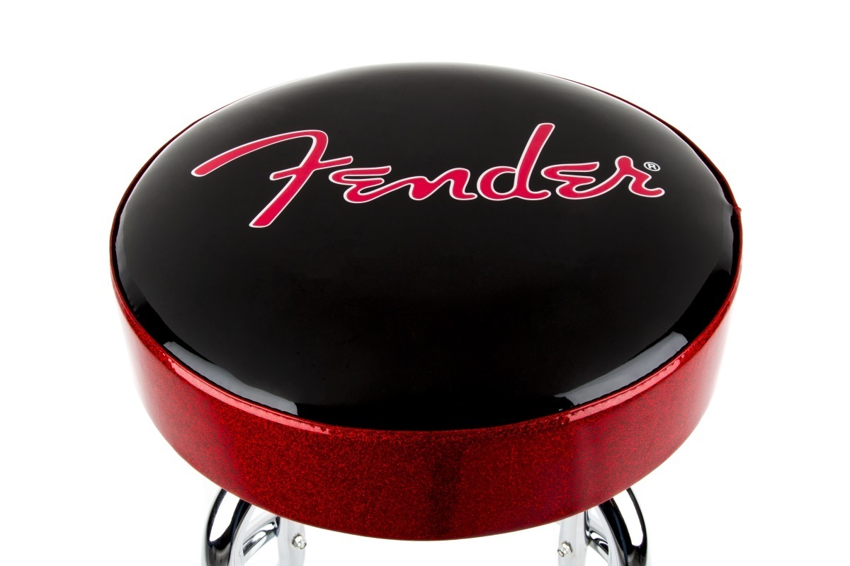 FENDER フェンダー RED SPARKLE LOGO BARSTOOL BLACK AND RED SPARKLE レッド スパークル ロゴ バースツール 24インチ_画像3
