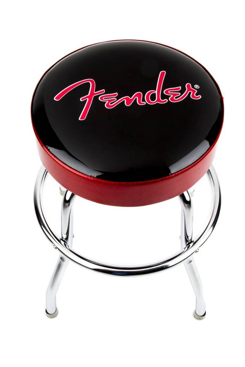 FENDER フェンダー RED SPARKLE LOGO BARSTOOL BLACK AND RED SPARKLE レッド スパークル ロゴ バースツール 24インチ_画像2