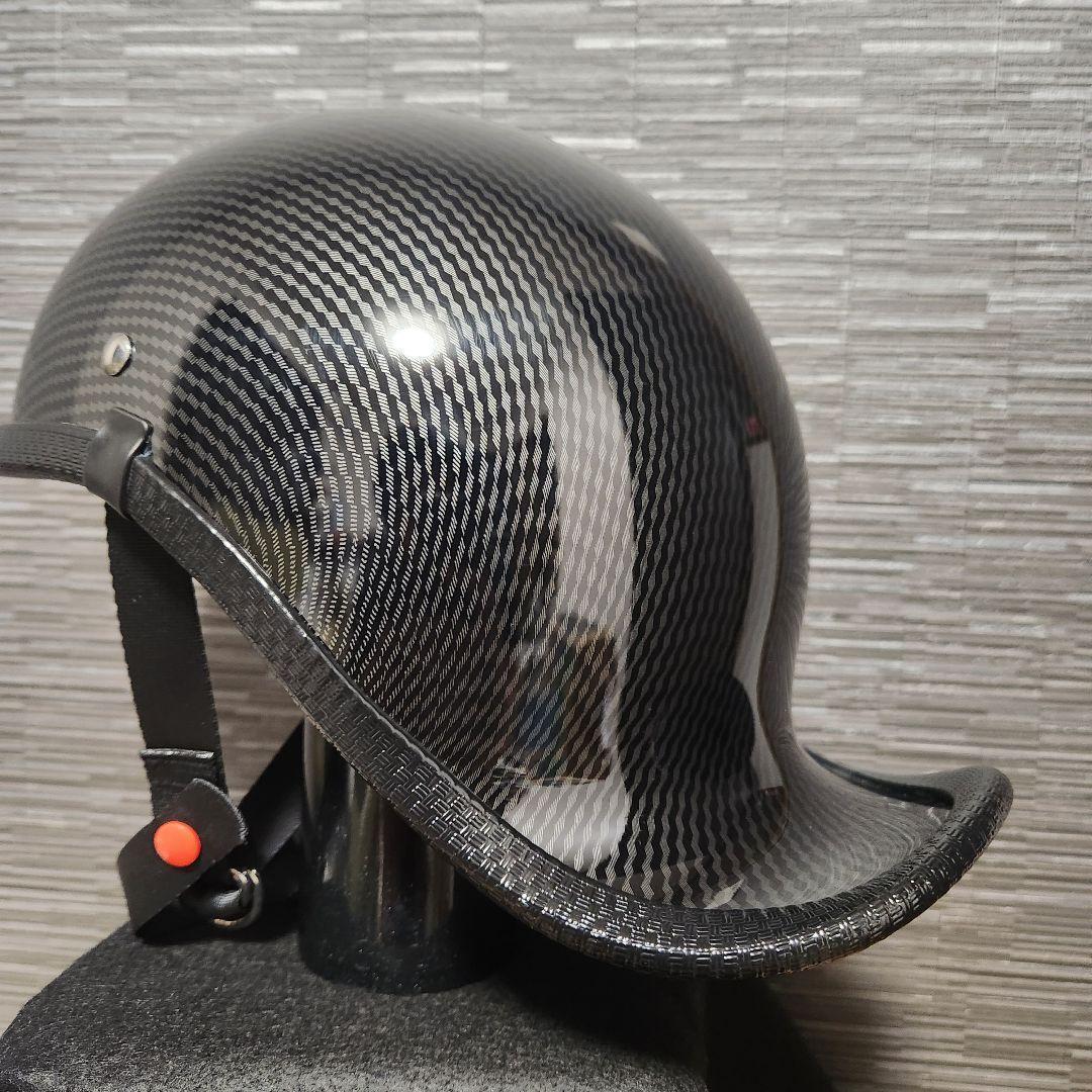 M ダックテール  カーボン調 ヘルメット 半ヘル キャップ 半帽の画像2