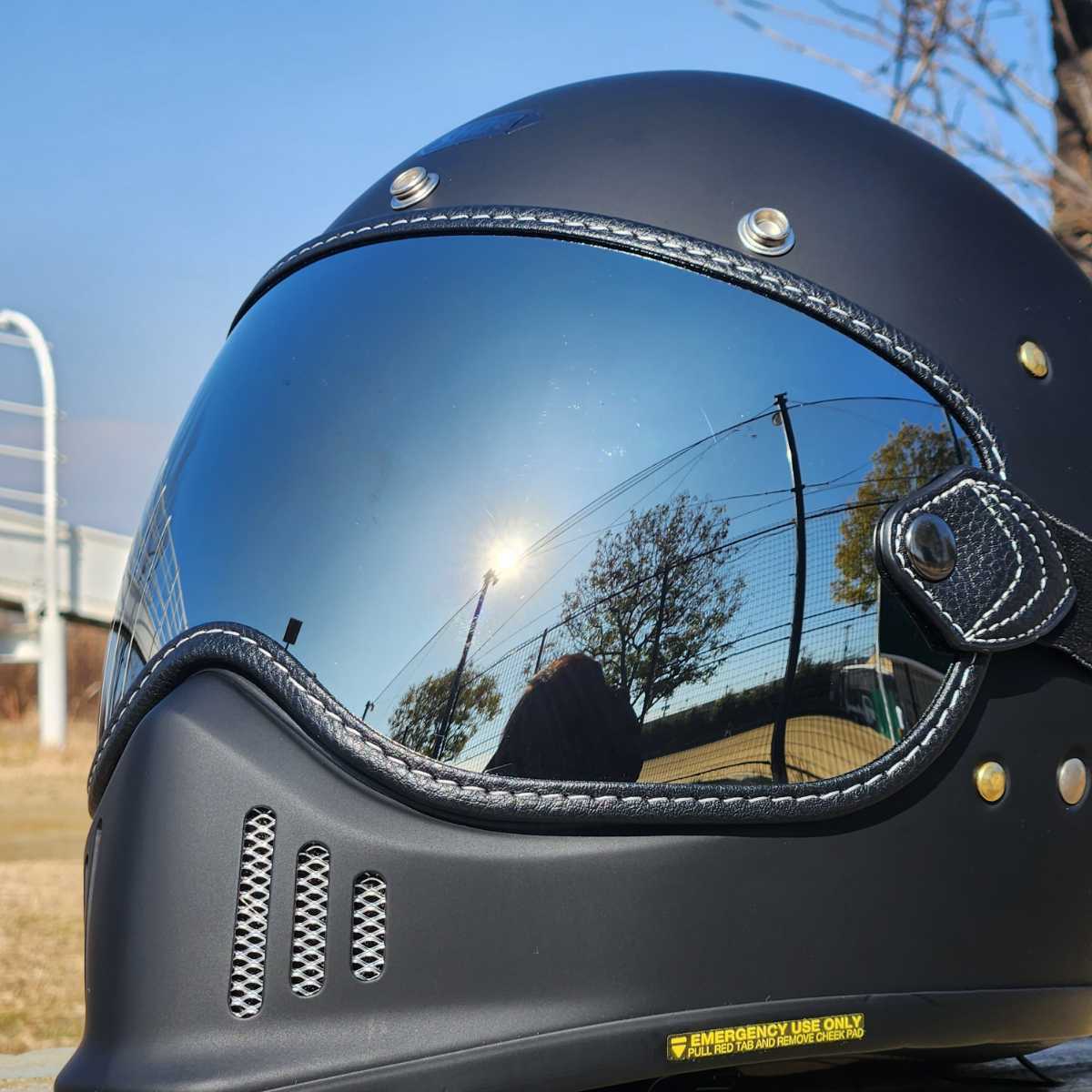 SHOEI EX-ZERO 専用設計 ゴーグル シルバーミラー シールド クラッシック ショウエイ ヘルメット アドベンチャー 旧車 オフロードの画像5