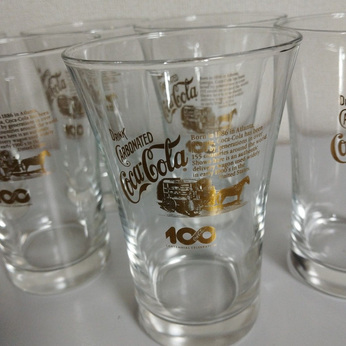 【新品】Coca-Cola コカコーラ 誕生100周年記念グラス★6個セット★ビアグラス★コップ★タンブラー★レトロ