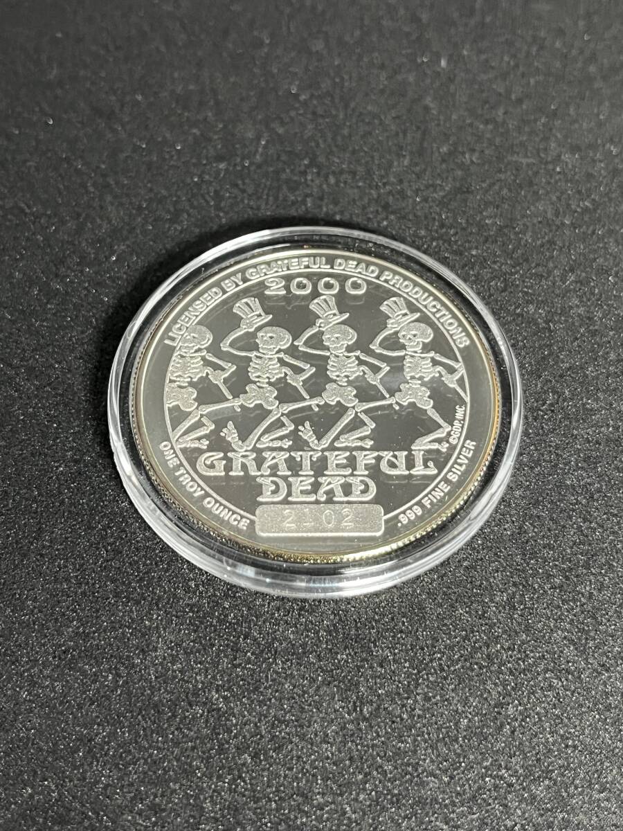 レア/5000枚限定★GRATEFUL DEAD/グレイトフルデッド スカル 999 純銀 FINE SILVER コイン ビンテージ_画像2