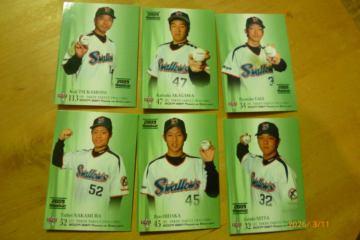 2009 BBM Yakult swallow z rookie card 6 sheets 