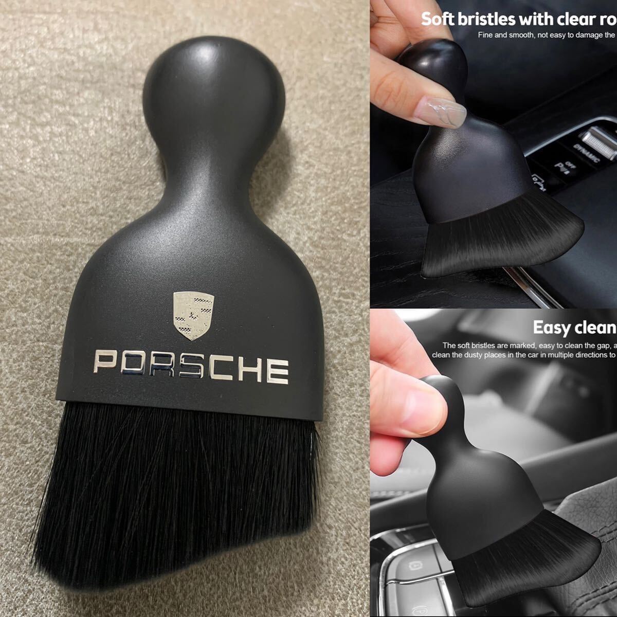  Porsche with logo kai "Enkei" man Carrera 911 Macan Boxster high class . wool brush interior cleaning brush brush interior for dust writing brush 146E popular 