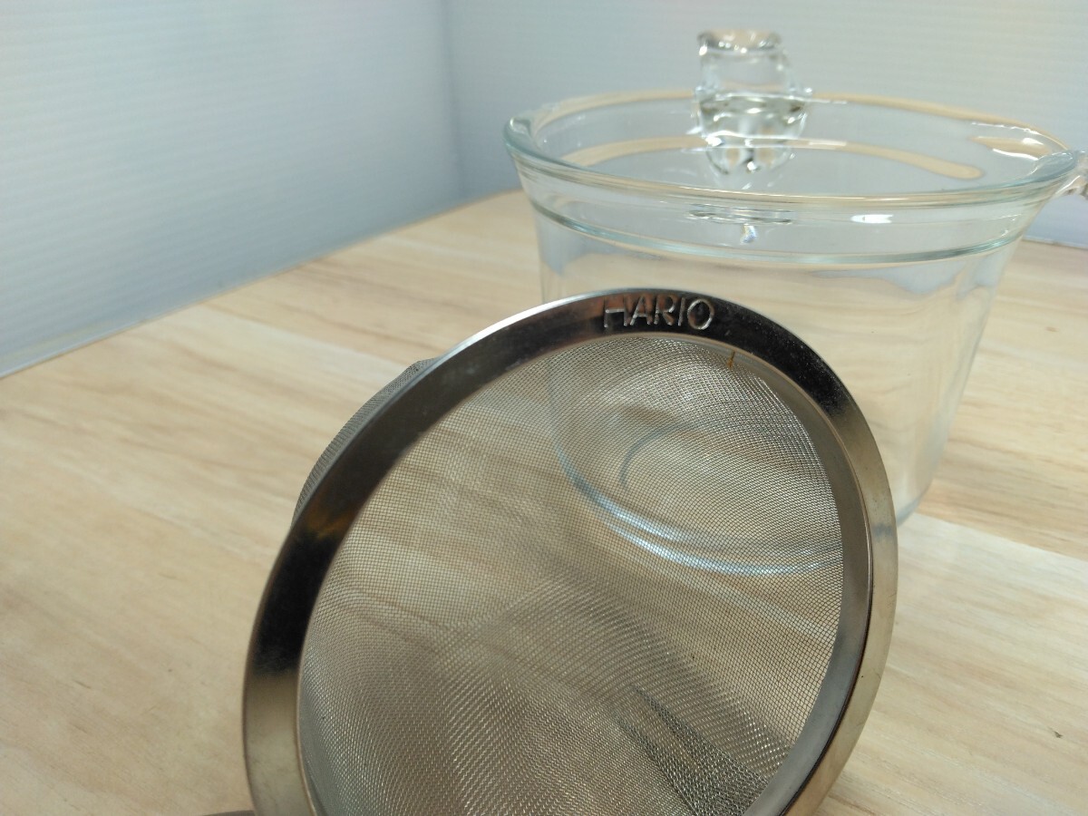 当時物 レトロ HARIO ハリオ 熱湯用ガラス製 ティーポット 日本製 インテリア 耐熱ガラス ヴィンテージ キッチン 茶器の画像9