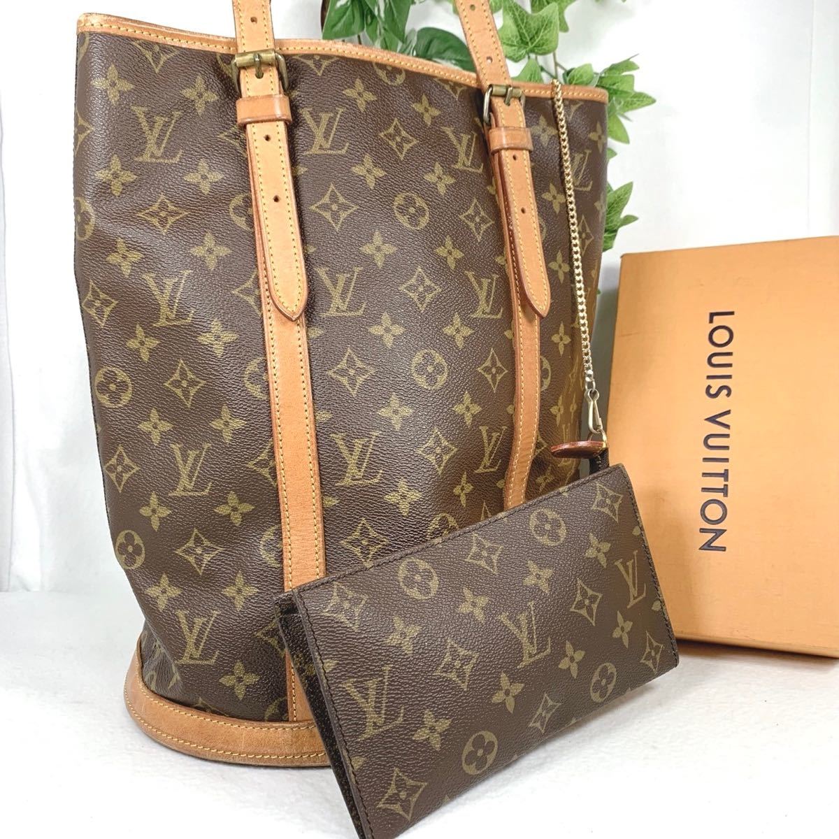 1円 LOUIS VUITTON ルイヴィトン モノグラム バケットGM M42236 バケツ型 ショルダーバッグ ポーチ付き 正規品_画像1