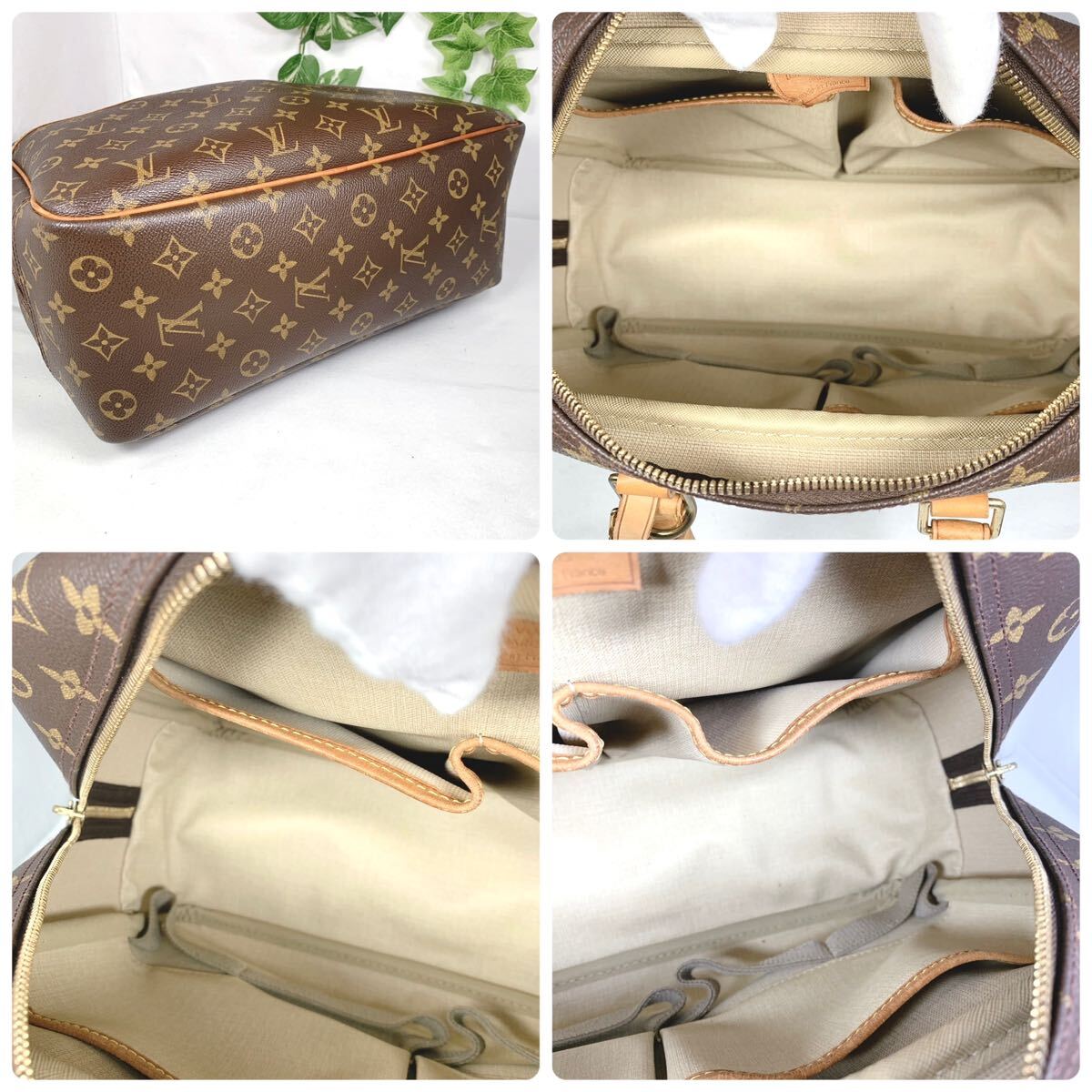 1円 LOUIS VUITTON ルイヴィトン M47270 モノグラム ドーヴィル ハンドバッグ トートバッグ シリアルMB1001_画像6