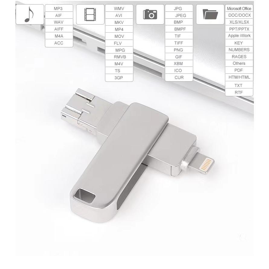 (A) iPhone Android USBメモリー 128GB USB3.0対応 タブレット PC 外付け Lightning USB micro データ保存_画像4