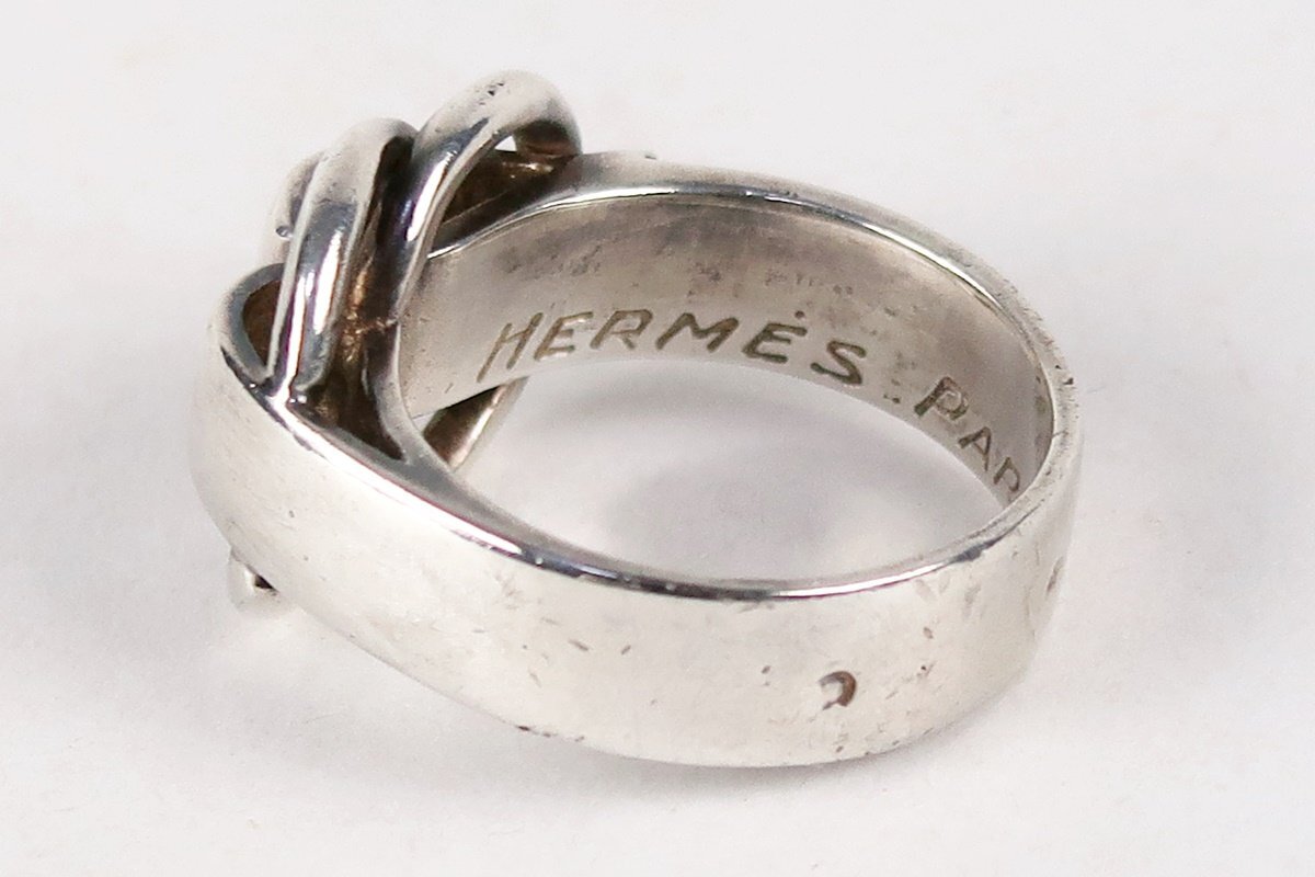 【美品】HERMES エルメス シルバー トゥザノー リング 指輪 925 ブランドアクセサリー 51 11号 小物 雑貨【QG66】_画像6