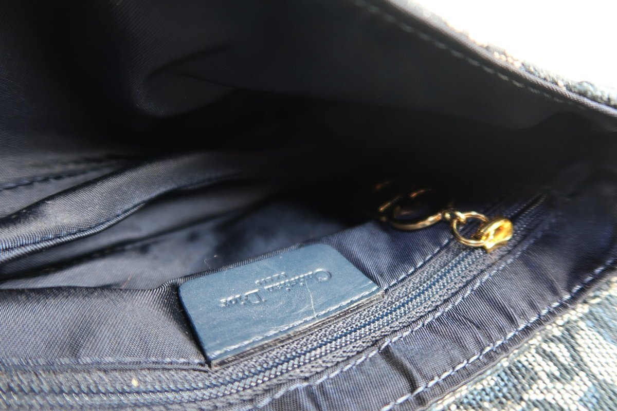 【超美品】Christian Dior ディオール トロッター サドルバッグ D金具 ブランド鞄 ブルー系【QI74】_画像7