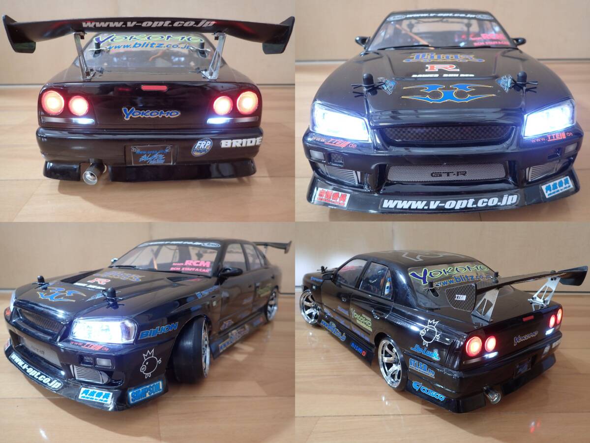 !!ヨコモ ドリパケ Ｄ－ＭＡＸ (カスタム) !! Ｒ３４ ＧＴ－Ｒボディ !! メカ・プロポ付きセット !! ￥100～売り切り ジャンクで!! _画像4