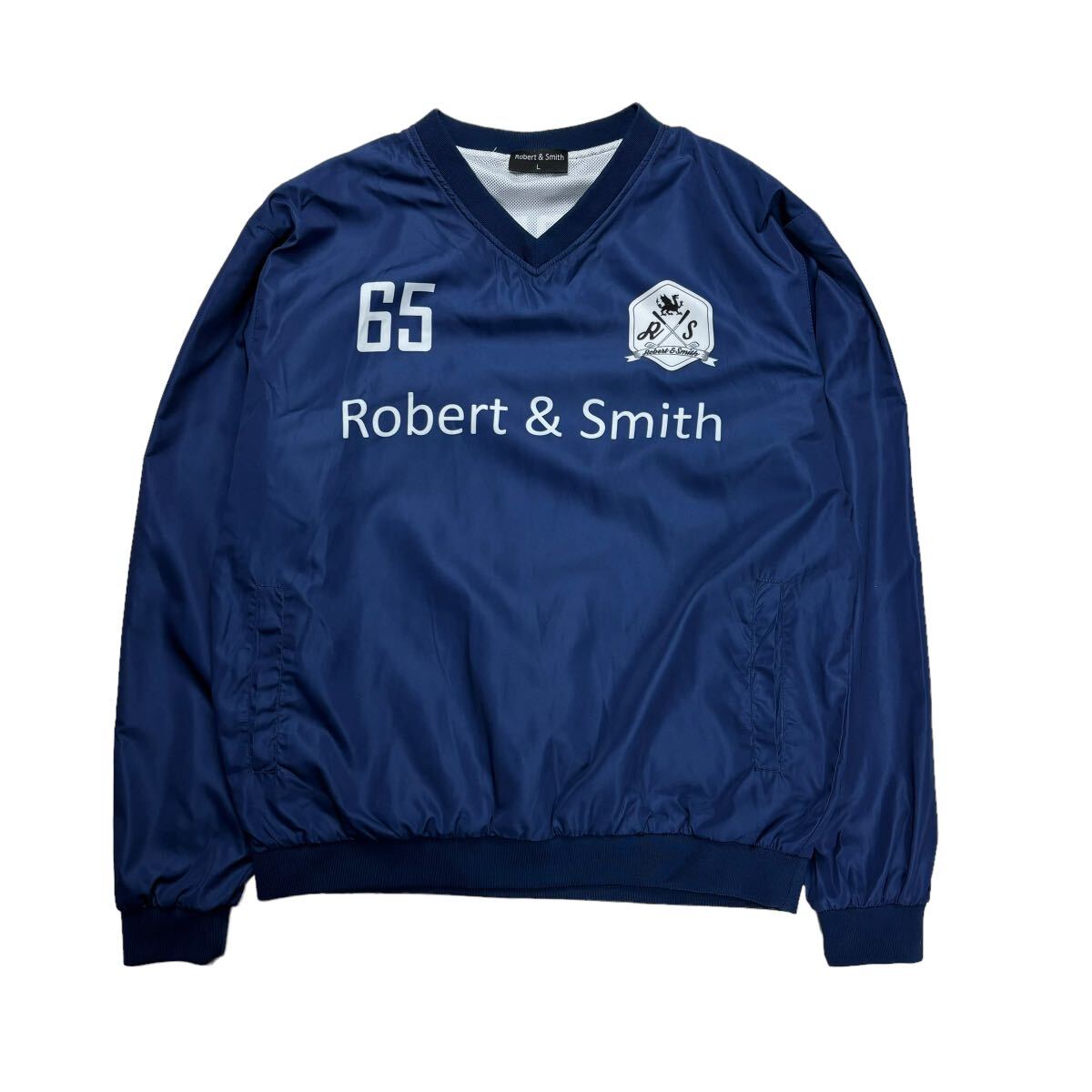 Robert & Smith Robert and Smith pi stereo Wind breaker pull over Golf Golf wear navy men's L size reverse side mesh 
