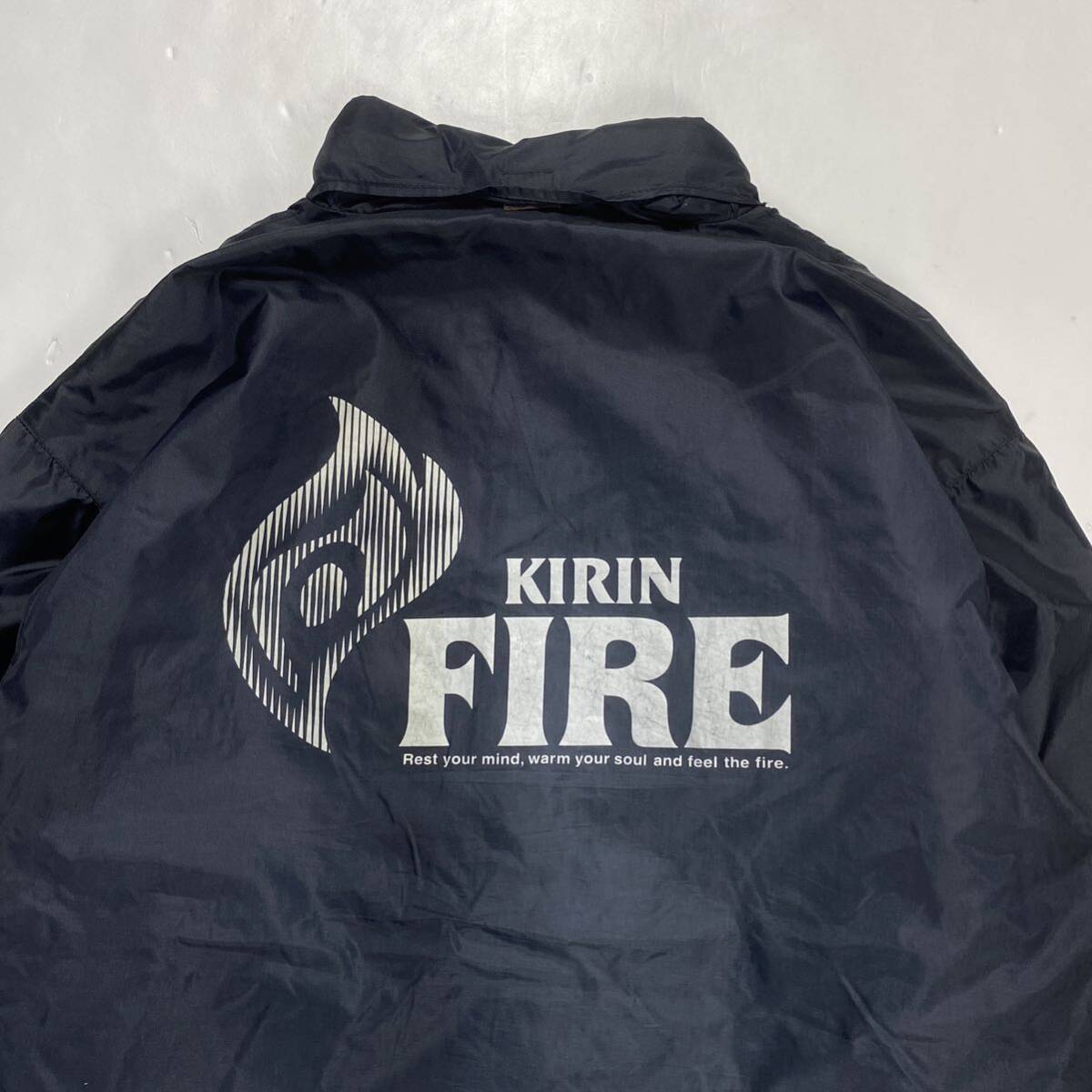 激レア KIRIN FIRE キリン ファイア ノベルティ ジャンパー ナイロンジャケット ブラック F バックプリントの画像8