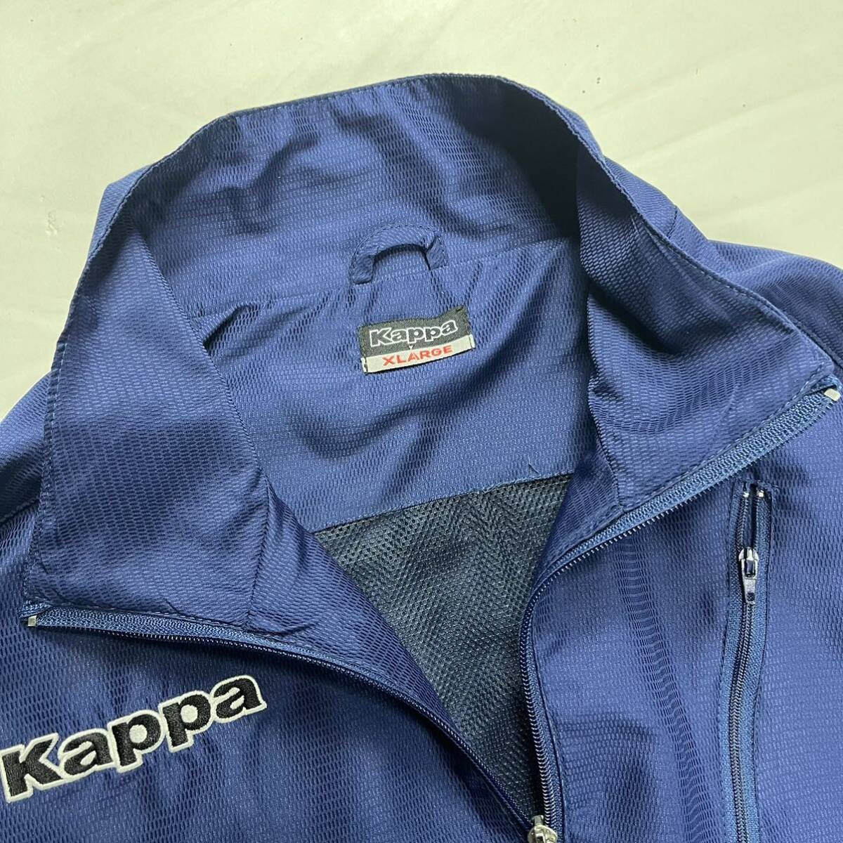 KAPPA カッパ ウインドブレーカー メッシュ 立ち襟 ブルー ジップジャケット XLの画像4