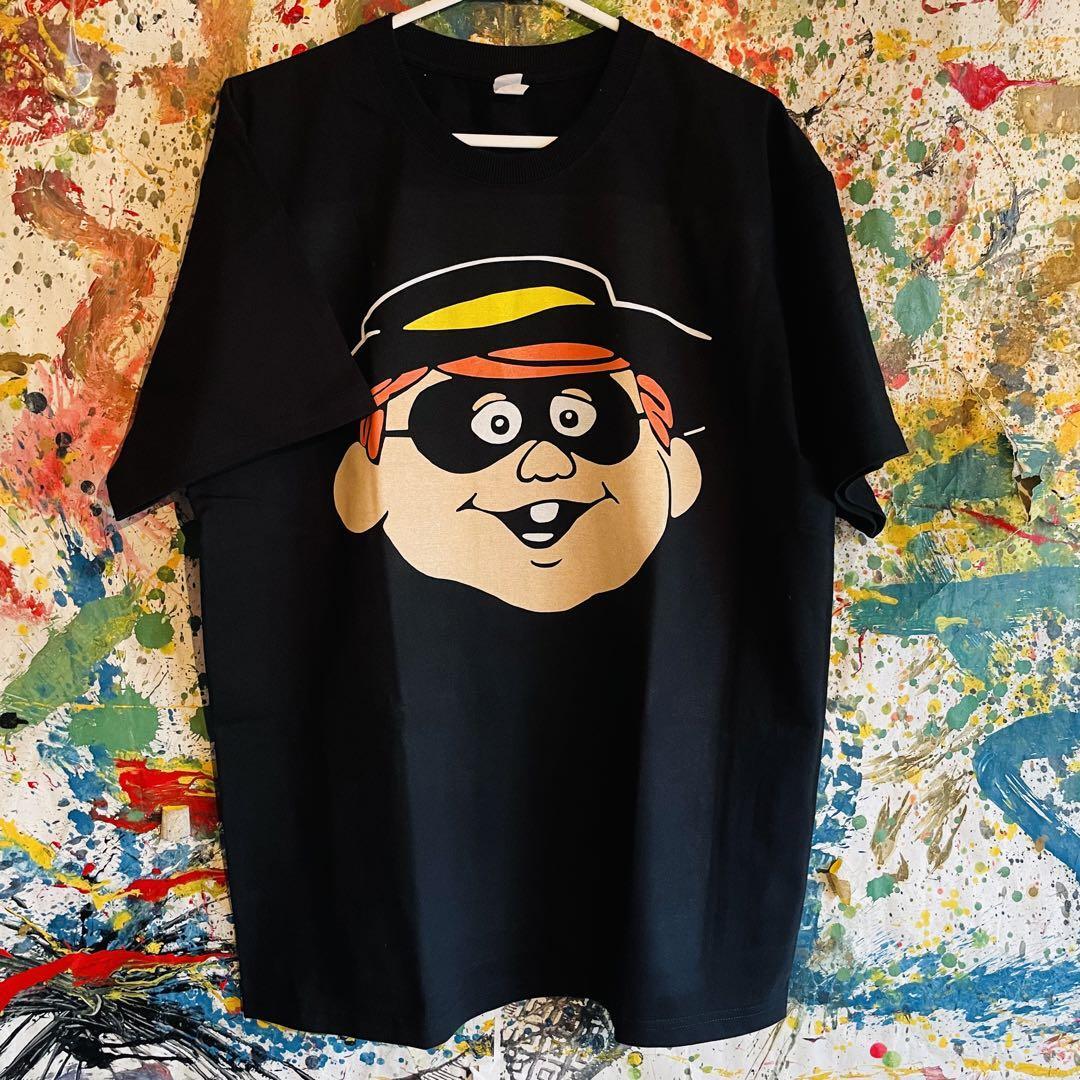 ハンバーグラー リプリント Tシャツ 半袖 メンズ 新品 個性的 黒 L M ハンバーガー ハイデザイン レトロ マック ドナルドマクドナルド_画像1