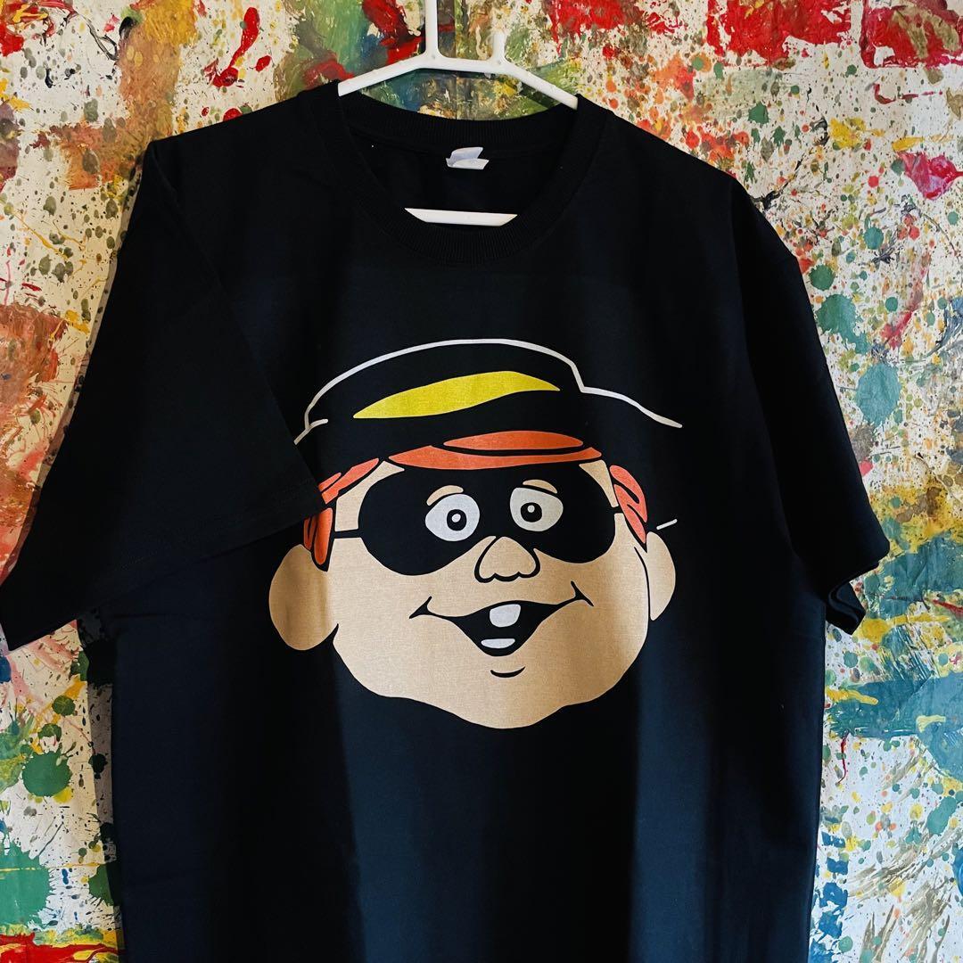 ハンバーグラー リプリント Tシャツ 半袖 メンズ 新品 個性的 黒 L M ハンバーガー ハイデザイン レトロ マック ドナルドマクドナルド_画像2