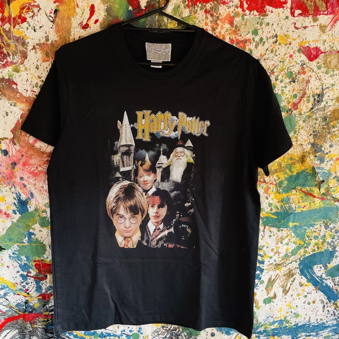 ハリーポッター レトロ リプリント Tシャツ 半袖 メンズ 新品 個性的 黒 Harry Potter ハリー・ポッター ロンウィーズリー ハーマイオニー_画像1