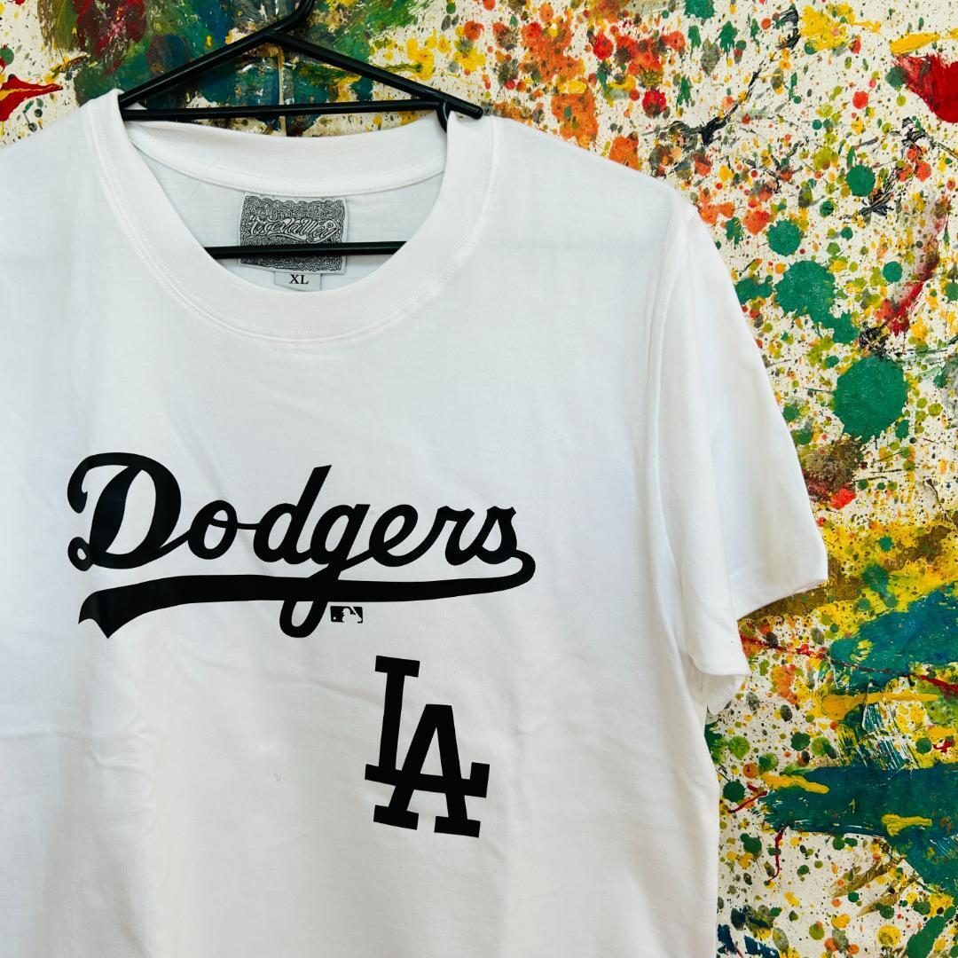 ドジャース LA Tシャツ 半袖 メンズ 新品 個性的 白 山本由伸 Dodgers 大谷翔平選手 山本由伸選手 ブラック MLB ホワイト_画像2