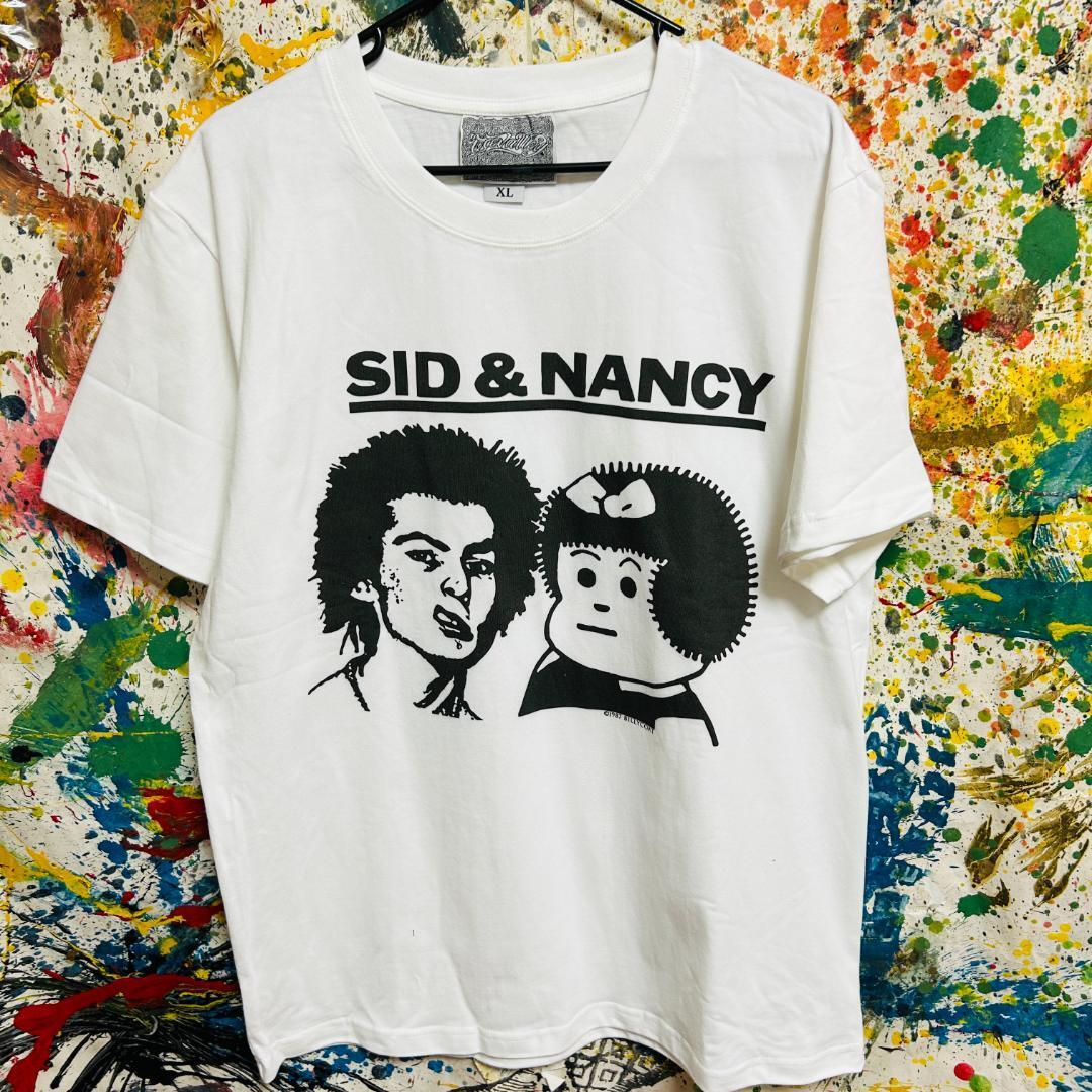 SID NANCY リプリント Tシャツ 半袖 メンズ 新品 個性的 白ホワイト ティーシャツ ロック バンド ハイデザイン アバンギャルド_画像1