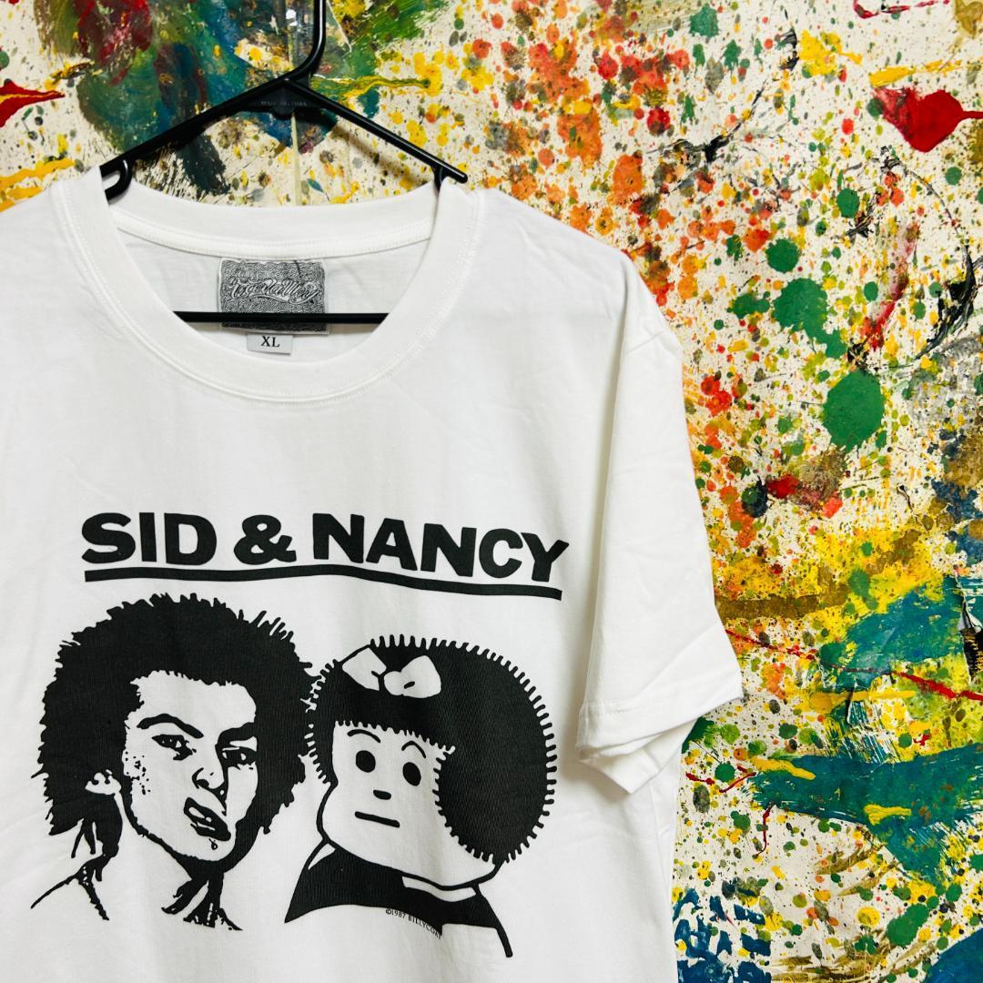 SID NANCY リプリント Tシャツ 半袖 メンズ 新品 個性的 白ホワイト ティーシャツ ロック バンド ハイデザイン アバンギャルド_画像2