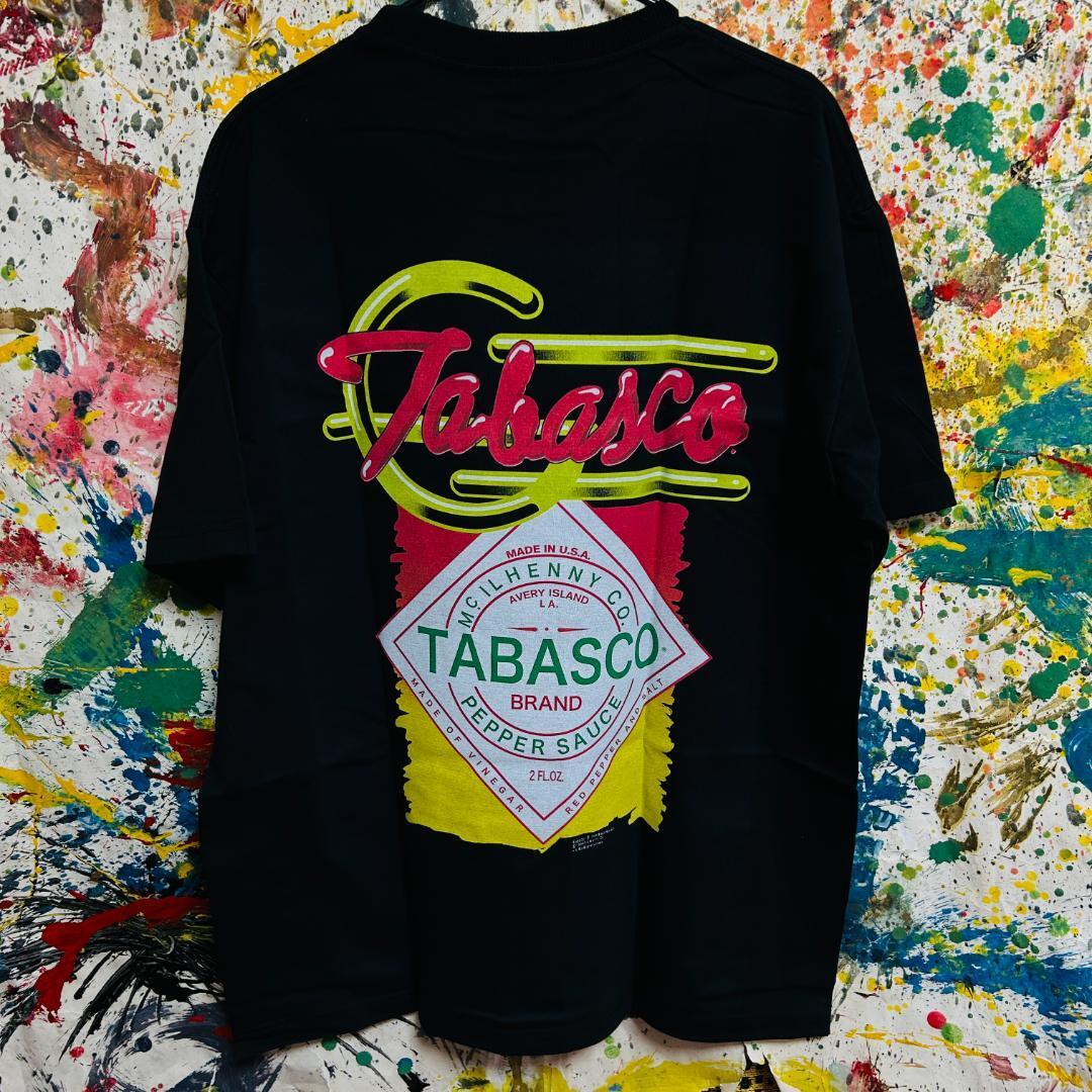 タバスコ レトロ HOT Tシャツ 半袖 メンズ 新品 個性的 黒 ブラック ティーシャツ XL ２XL 古着 新品未使用_画像3