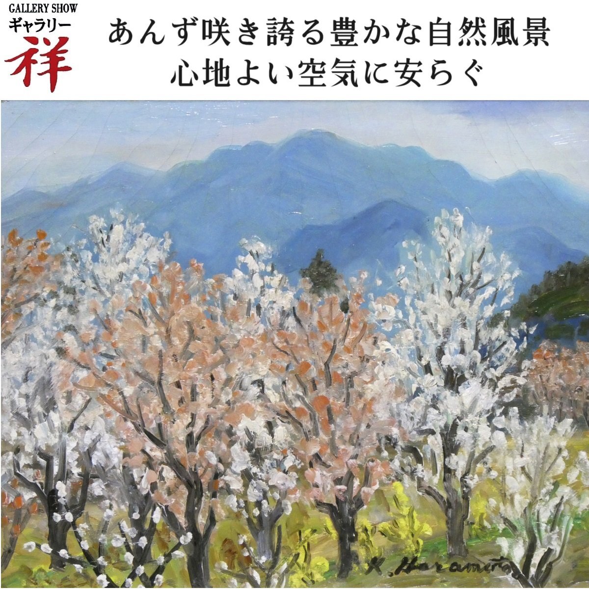 Yahoo!オークション - 祥【真作】原本賢治「杏の里 安茂里」油彩 Yahoo!オークション - 祥【真作】原本賢治「杏の里 安茂里」油彩