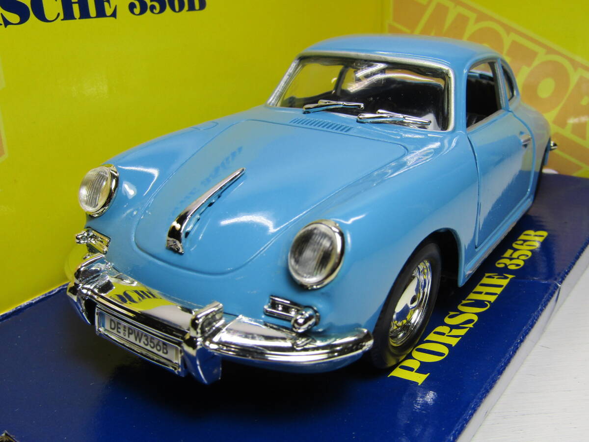 Porsche 1/24 ポルシェ 356 B クーペ 1952 FLAT４ ヴィンテージ Motor MAX製 ブルー 50s フェルディナント 930 911 955 未展示_画像1