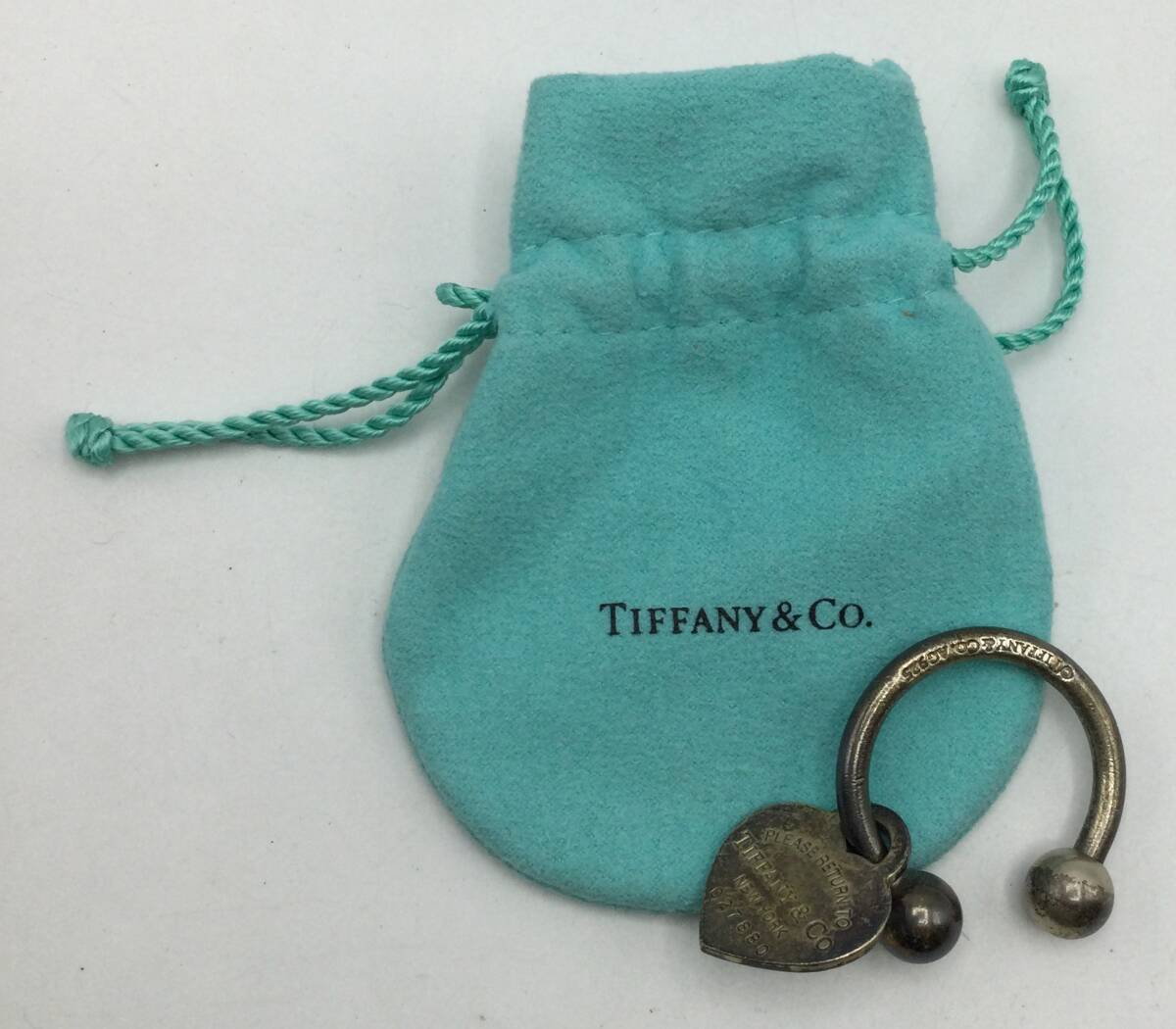 D49● TIFFANY&Co リターントゥハート キーリング silver925 約21.42g ティファニー 保存袋付 アクセサリー 現状品 ●の画像1
