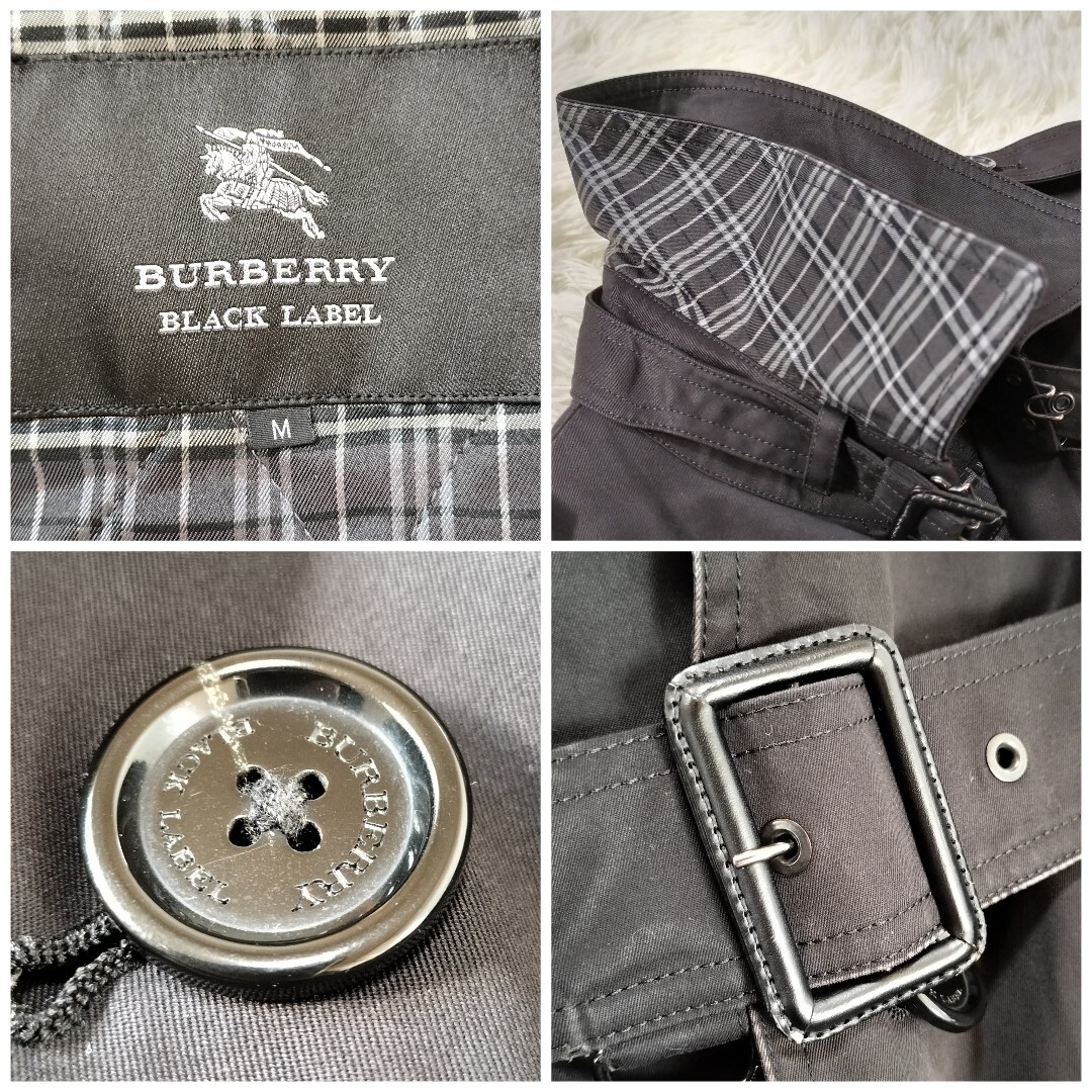 バーバリーブラックレーベル トレンチコート キルティングライナー ノバチェック BURBERRY BLACK LABEL ジャケット M アウター ベルト 2way_画像6