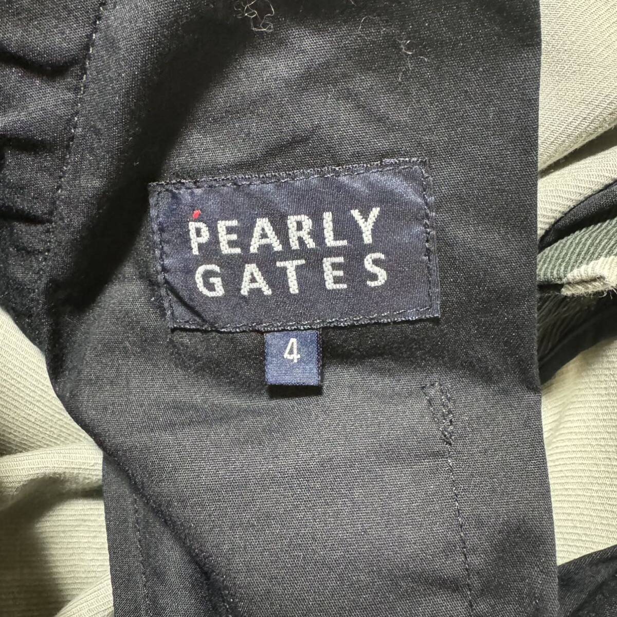 パリーゲイツ 【抜群の存在感】 PEARLY GATES パンツ サイズ4 迷彩柄 カモフラ カモフラージュ ロゴ 刺繍 89 ゴルフウェア PG メンズ L相当の画像9