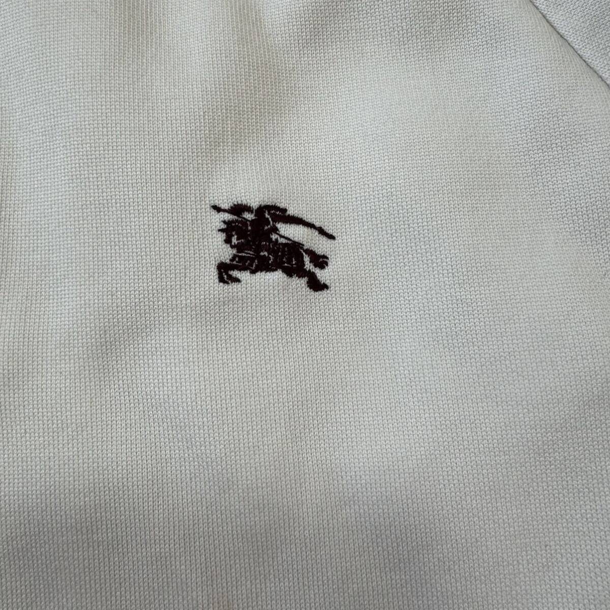 バーバリーブラックレーベル トラックジャケット ホワイト Mサイズ ホースロゴ 刺繍 ジップアップ ブルゾン ジャージ BURBERRY BLACK LABEL_画像5