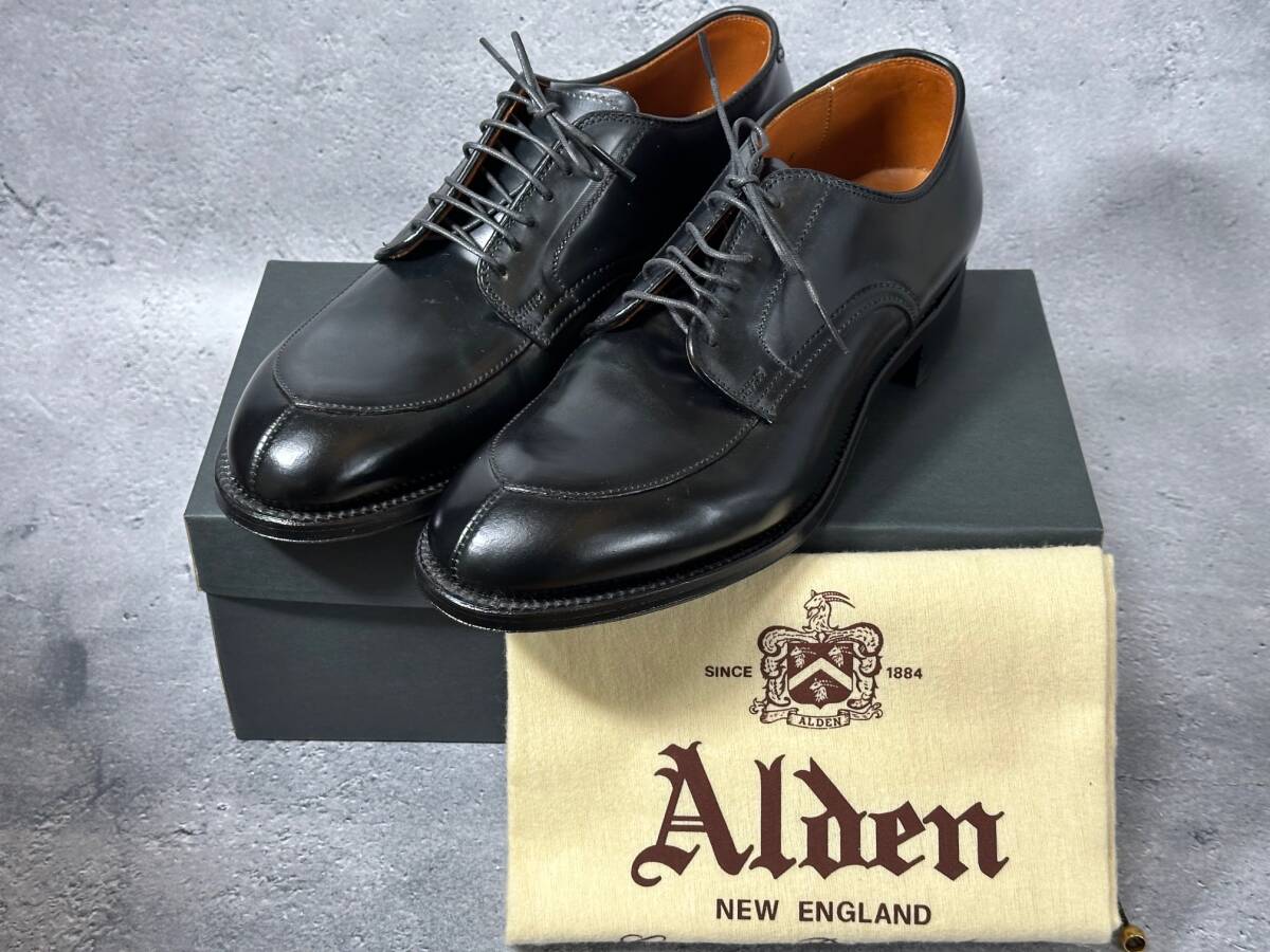 【送料込】Alden 54331 SHIPS 別注 Vチップ モディファイドラスト コードバン ブラック 8D オールデン シップス 別注（未使用）_画像1