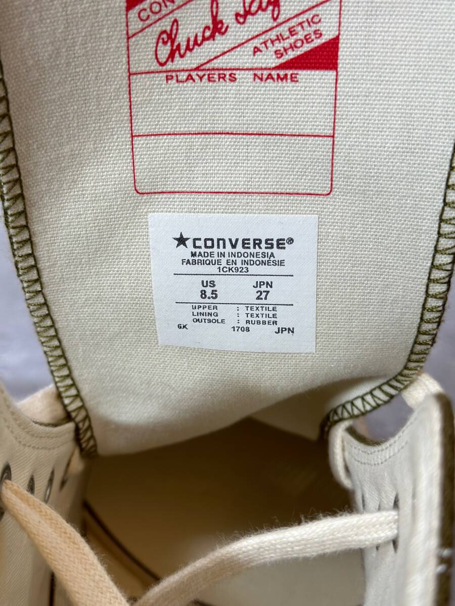 【送料込】CONVERSE Addict CHUCK TAYLOR CANVAS HI OLIVE 1CK923 コンバース アディクト チャックテイラー オリーブ 27.0（未使用）_画像8