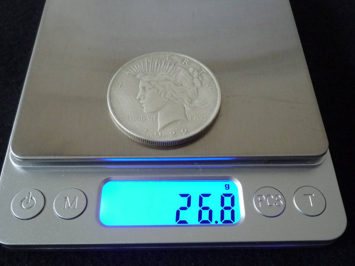 ☆アメリカ １ドル ピースダラー １９２２年 銀貨☆の画像6