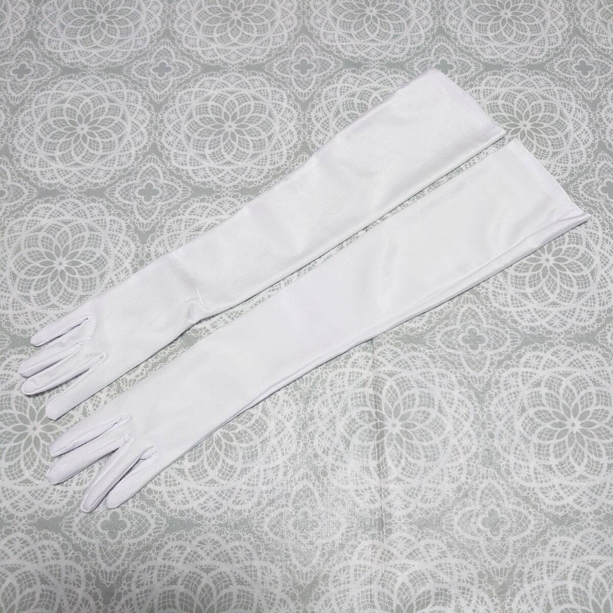  with translation * gloves * long glove * approximately 50cm* white * wedding * formal /1012