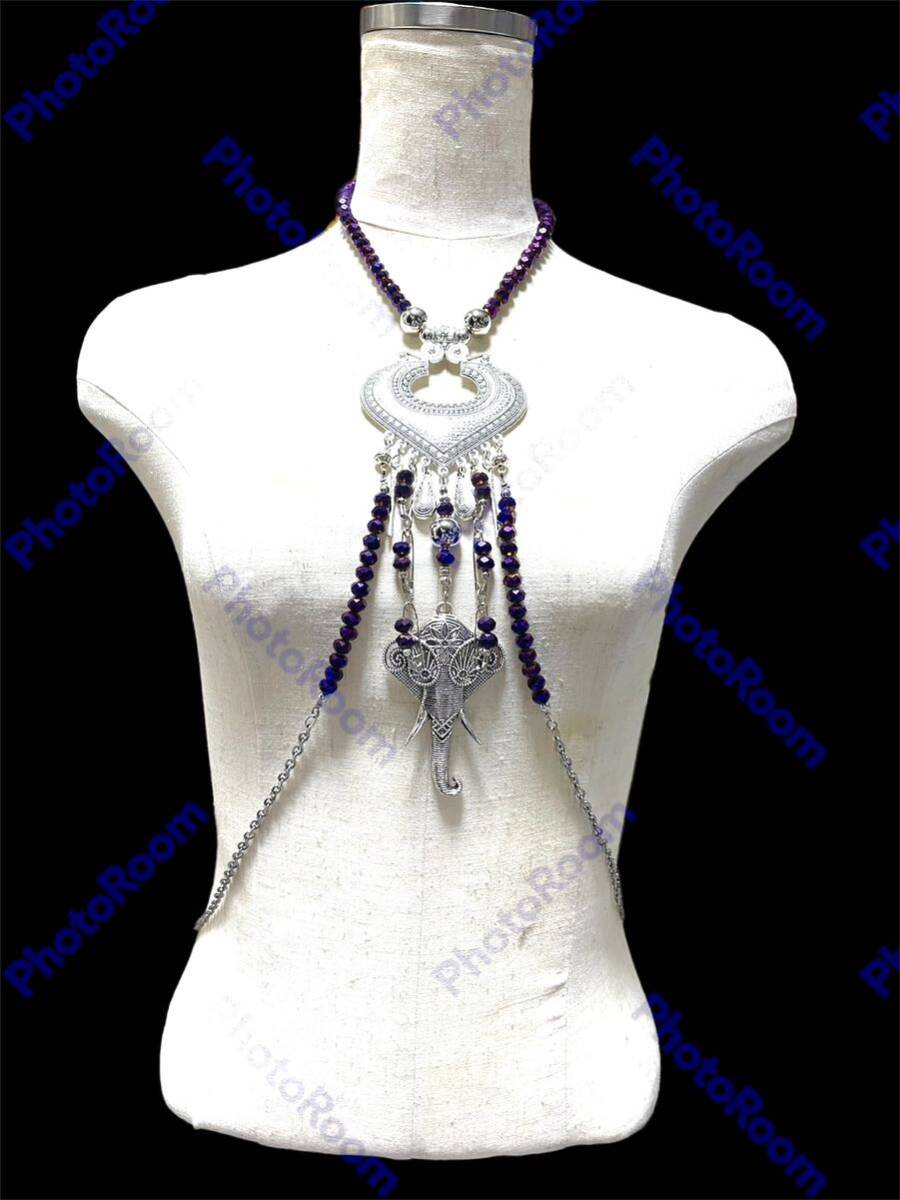 JＰG/ vintage Collection sample elephant glass bees BODY necklace GAULTIER _画像1