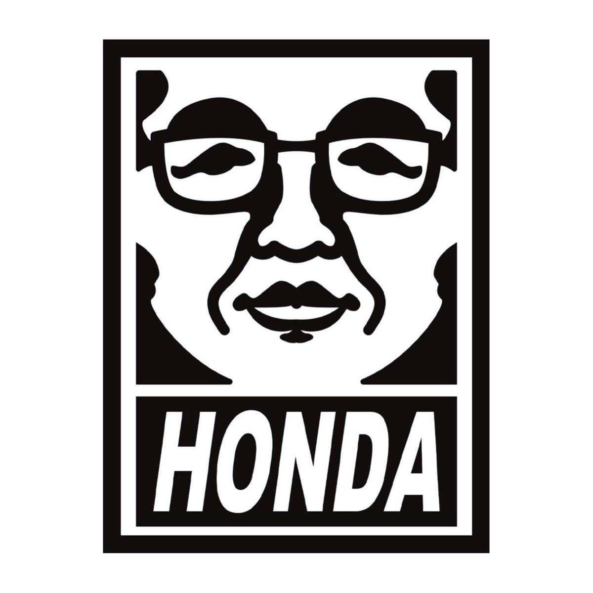 【カッティングステッカー】本田宗一郎ステッカー OBEY風 ホンダ HONDA 似顔絵 本田技研工業 カブヌシ グロム gb350 シビック インテグラの画像1