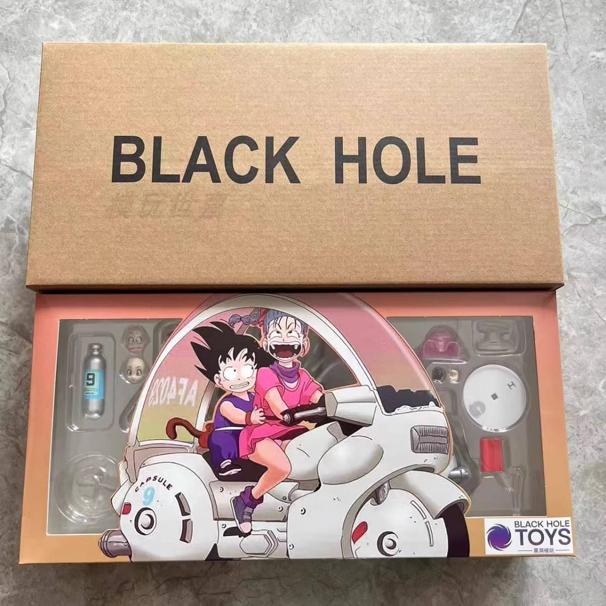 BLACK HOLE TOYS S.H.Figuarts同等サイズ ブルマ&悟空&モーターバイク フルセット 大冒険の始まり 可動フィギュア 完成品 新品 Hk-234