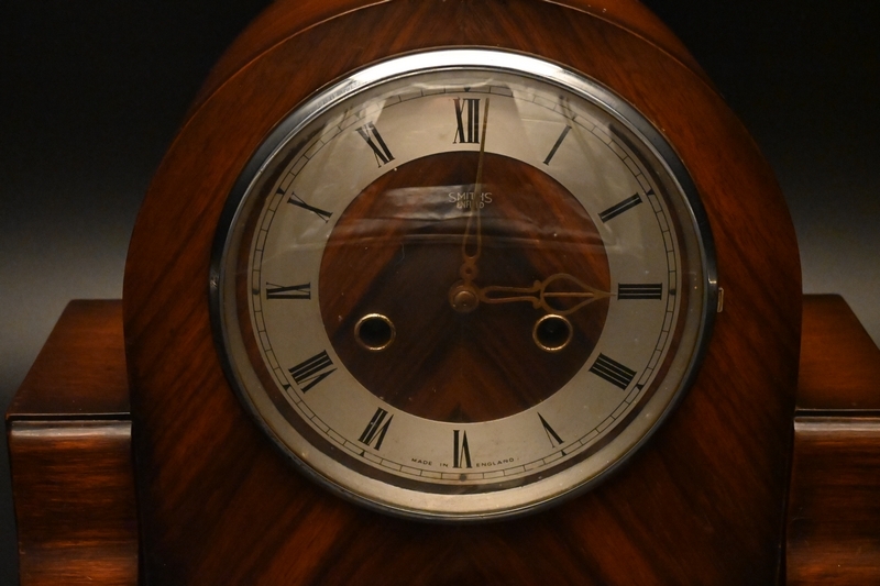  Британия Smith настольные часы # Vintage retro настольные часы [ бонбон звук ]# из дерева ..zen мой старый часы времена старый инструмент подтверждение рабочего состояния N9621#