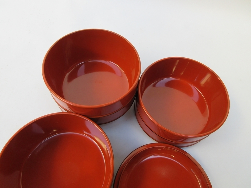 根来重 ■ 珍味重 平安堂造 朱色 丸重 ■ 天然木 [宮内庁御用達] 布付 木箱入り №9173■