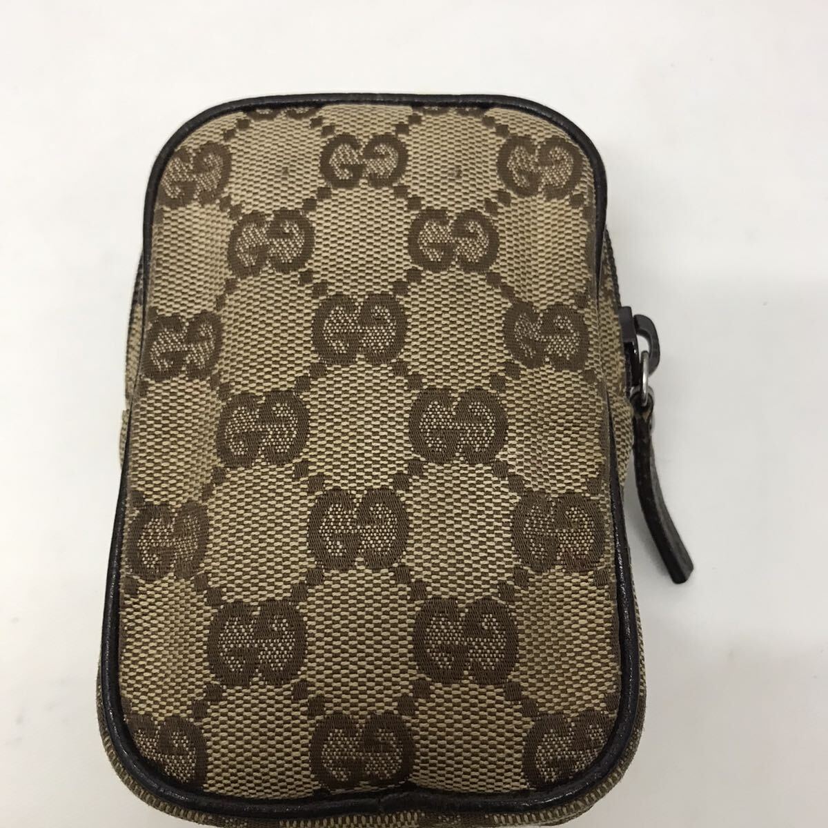 グッチ GUCCI ブラウン GGキャンバス レザー シガレットケース ポーチ 115249 GG柄 小物入れ_画像3